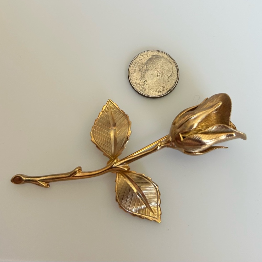 Gold-Tone Rose Brooch - Picture 2 of 6